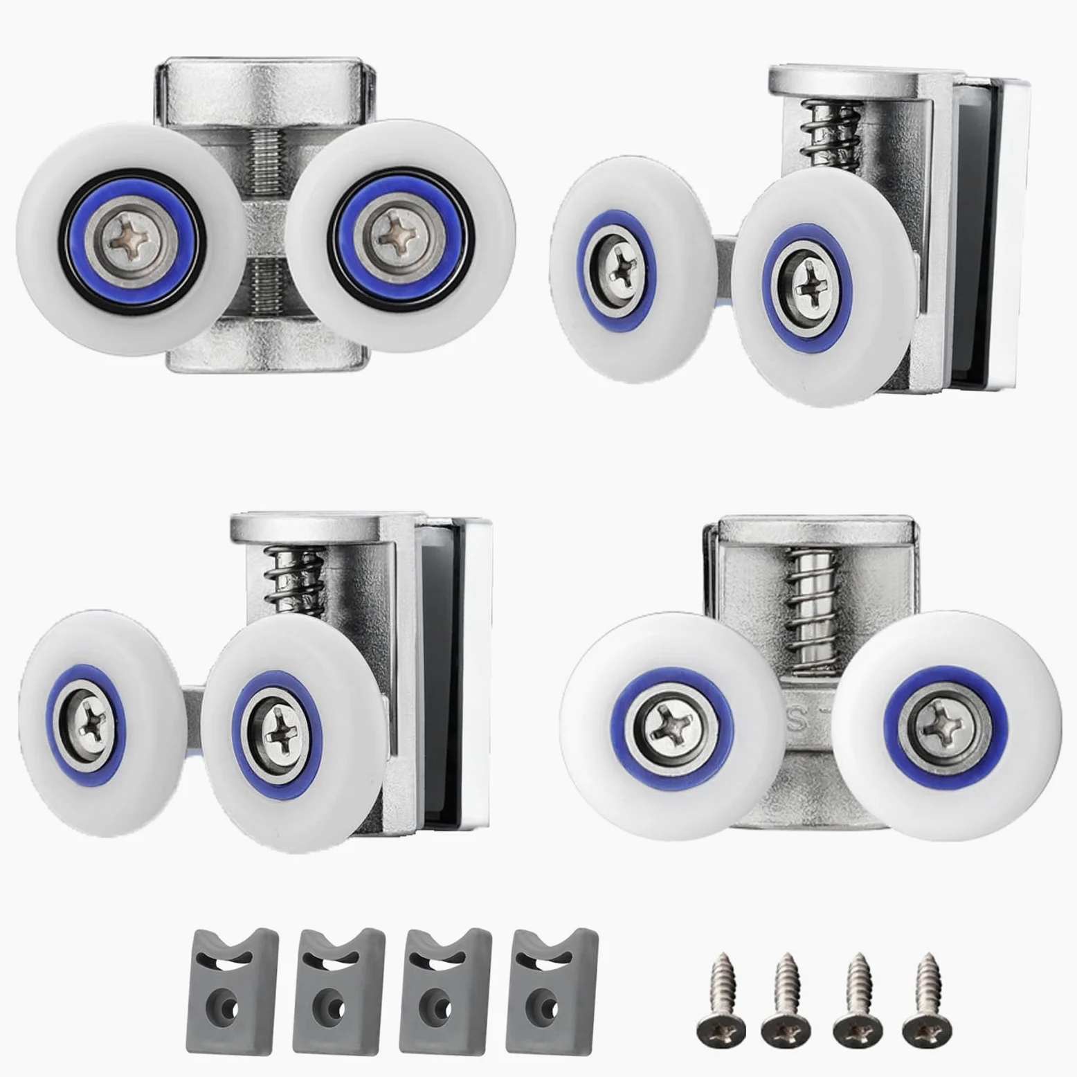 26mm Roulette Porte De Douche, 4pcs 26mm Rouleau De Porte De Douche Dans Portes De Douche, Roulette Porte Coulissante Douche Pour Trou De Verre De 4-8mm