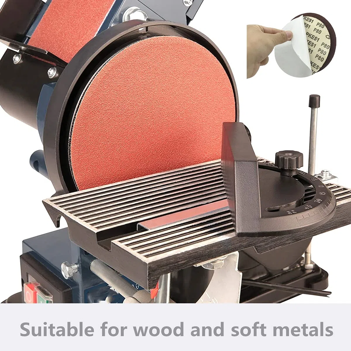 FEIHU Disque de Ponçage 150 mm. 6 inch Disques abrasifs，Papier abrasif autocollant (PSA) Grain 5 X P 60/80/120/180/240/320 pour ponceuse stationnaire à bande et à disque TC-US 400(30pcs)