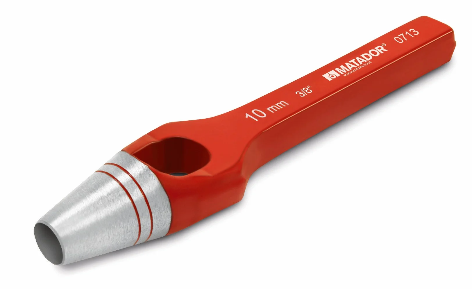 MATADOR Poinçon DIN 7200 A 0713 0220–22 mm en Métal Rouge, Corps forgé, Tranchant renforcé 47–52 hRC, Forme DIN 72, C C 35/45/rouge laqué, 22 millimètres, Manuel
