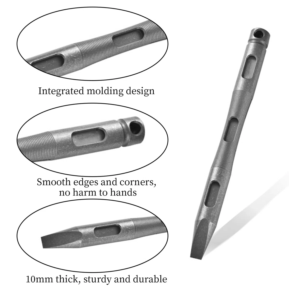 Pied de biche en titane EDC, barre de levier EDC Pry Bar en alliage de titane avec fonction décapsuleur, porte-clés EDC pour outils de camping en plein air (lavage des pierres)