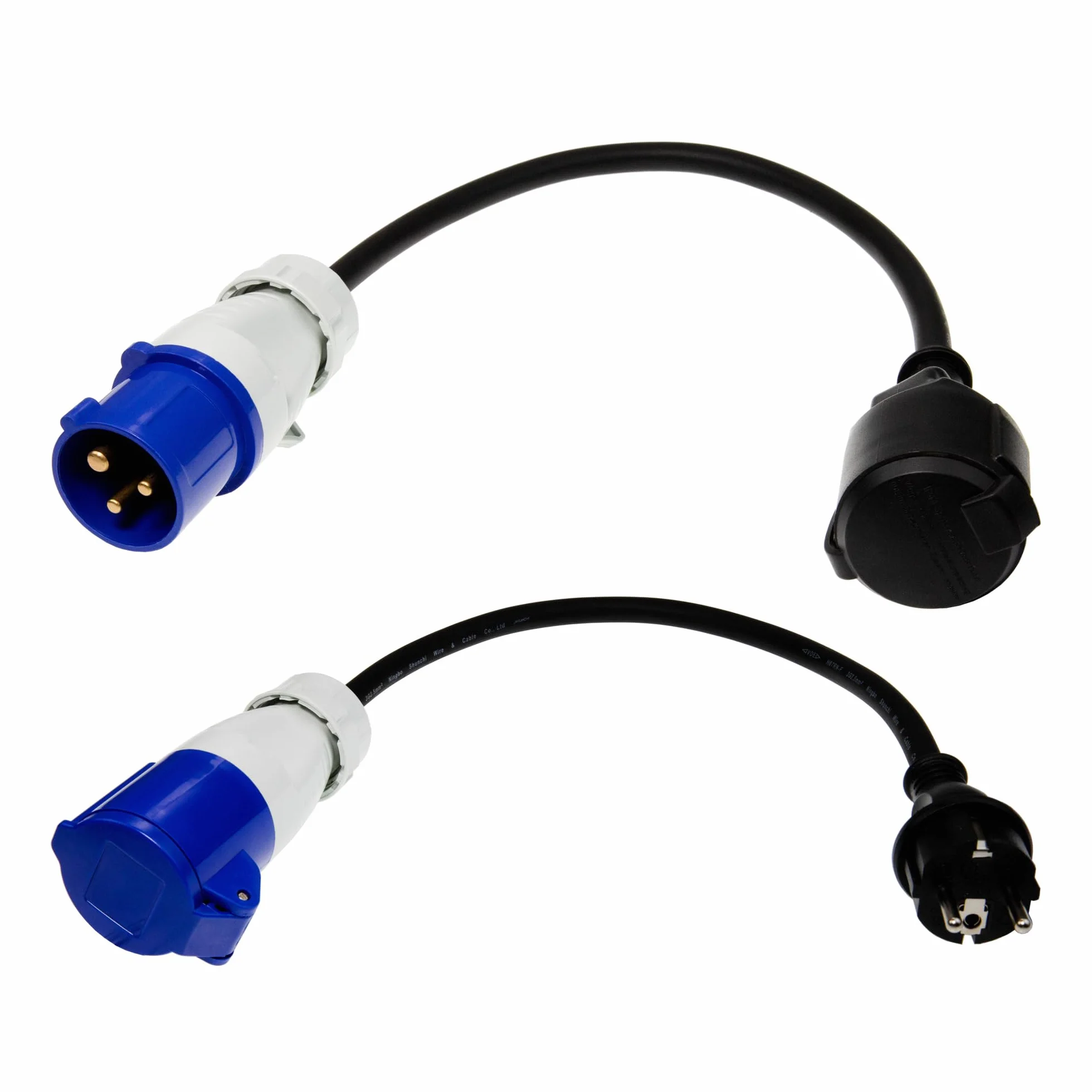 2X Adaptateur CEE - Connecteur CEE vers prise de type F - Prise de type F vers connecteur CEE - 230V 16A pour camping et camping-car