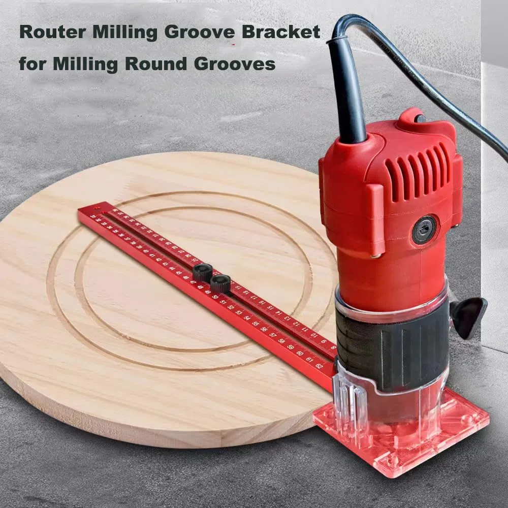 Support de rainure de fraisage 4 en 1, gabarit de coupe de cercle de défonceuse, guide de routeur multifonction pour couper des cercles et rainures de fraisage