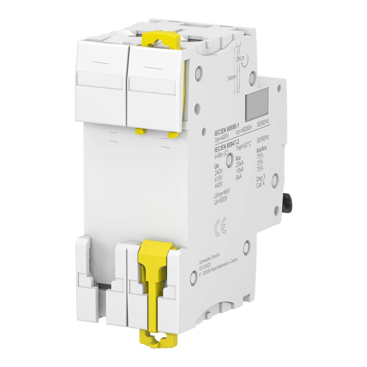 Schneider Electric - Acti9, iC60N disjoncteur 2P 16A courbe C - A9F77216