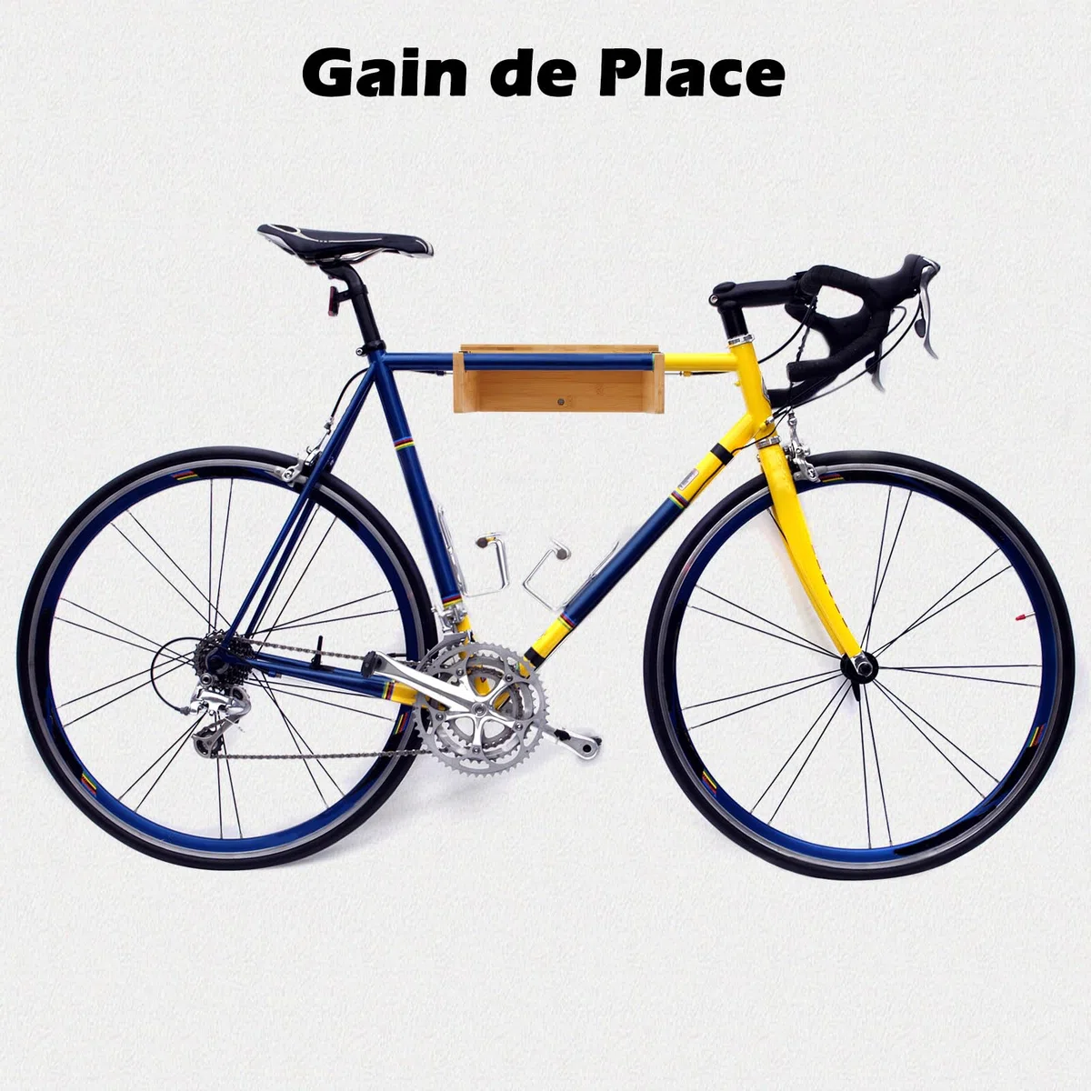 Support Velo Mural en Bambou - Porte Velo Mural - Accroche Velo Mural | BAM BOO BOX Support Mural Velo - Accroche Velo Mural pour Garage, en Bambou Robuste avec Rangement pour Casque
