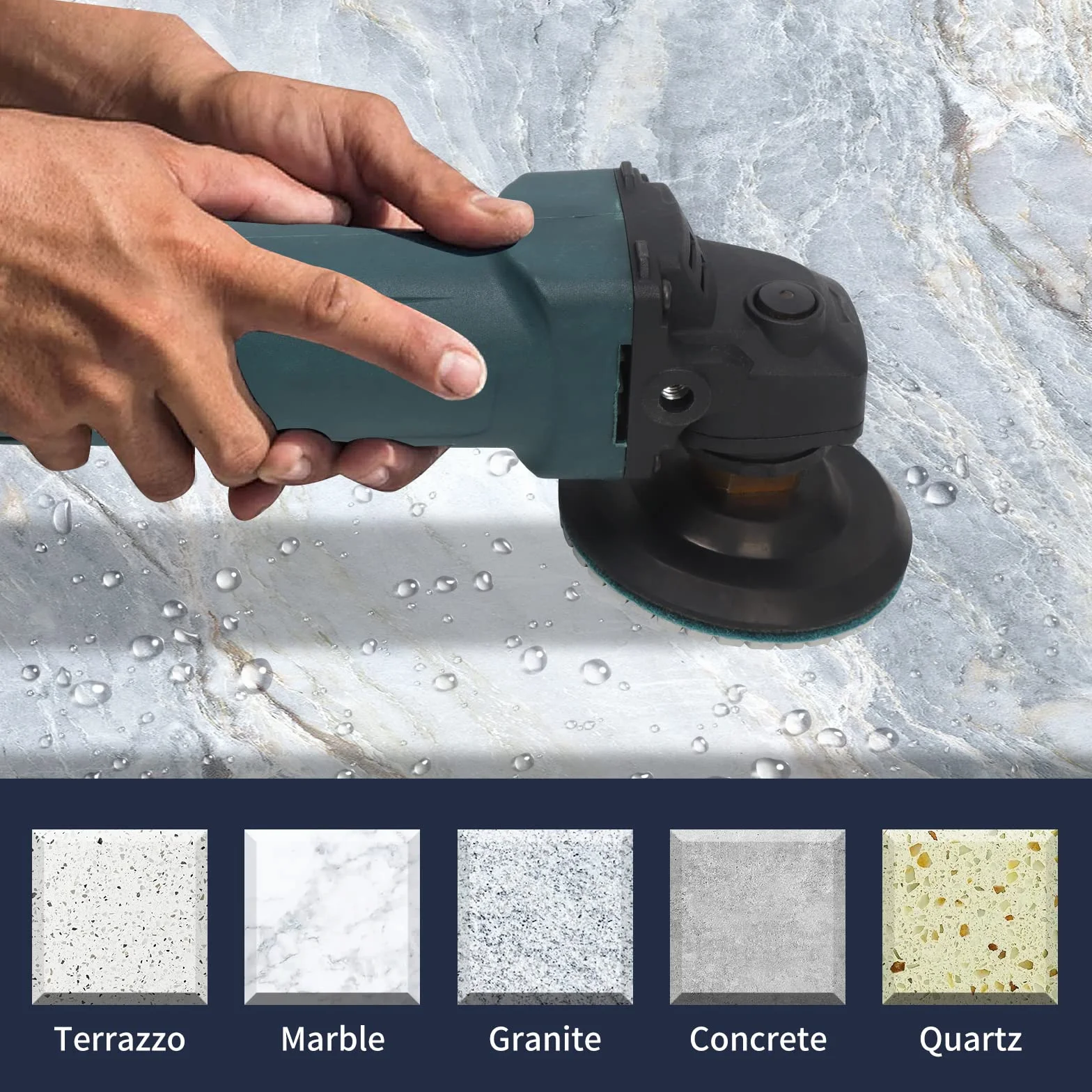 Pomsare Disque de Polissage Diamant 14 Pcs 4 Pouces 100mm Polissage Pads pour Marbre Granite Pierre Béton, 50-8000# Polissage avec Pads pour Machine à polir