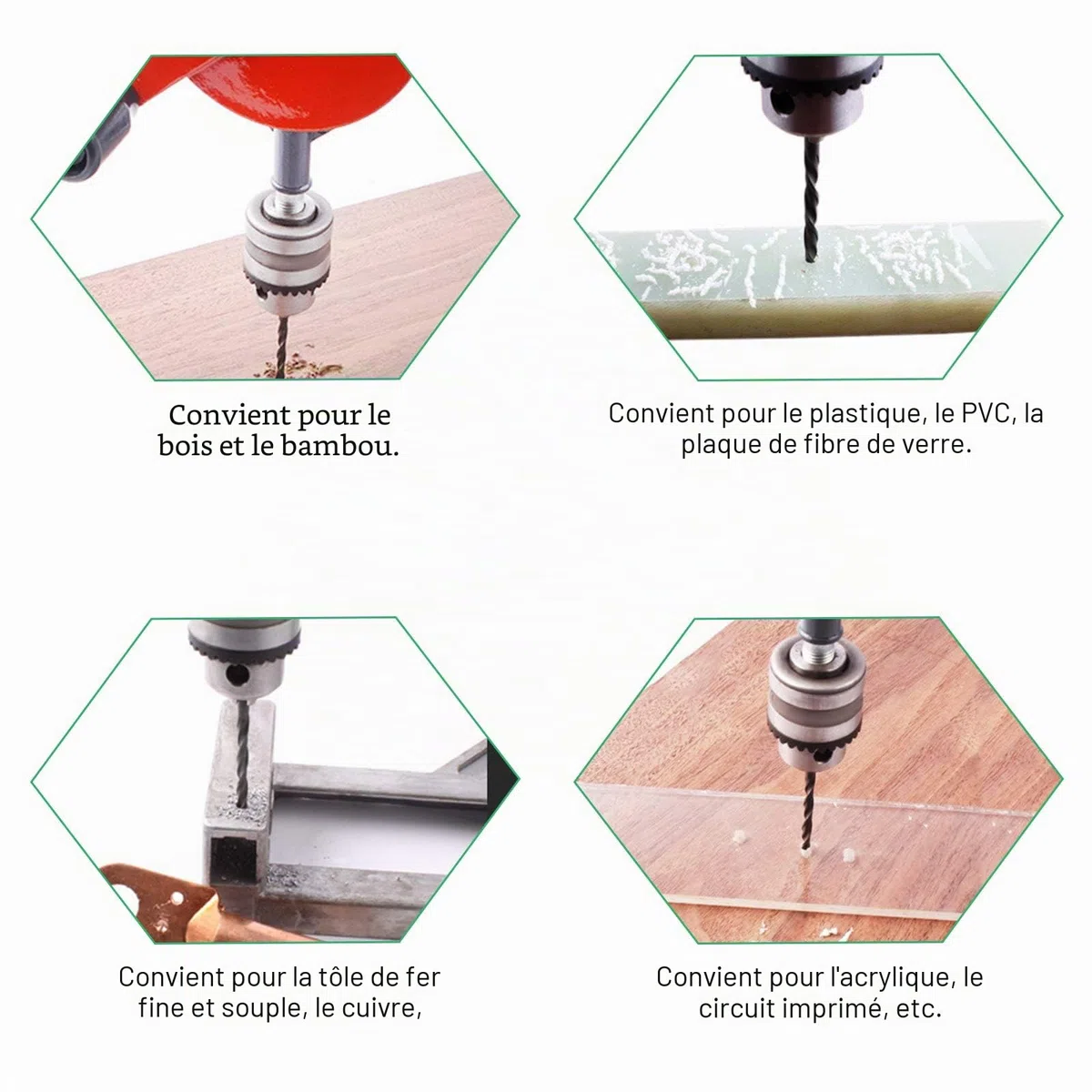 HSEAMALL Perceuse à main – Manivelle manuelle, capacité de 1,5 à 10 mm, mandrin à double pignon, pour bois, plastique, acrylique, poinçonnage de circuit imprimé