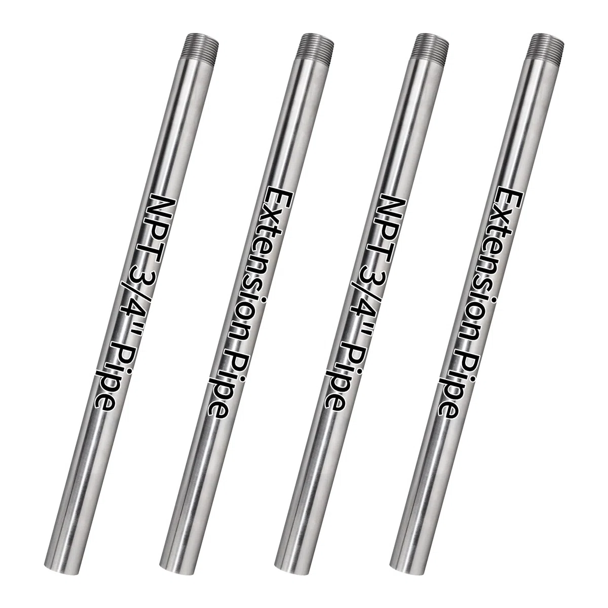 2 pièces 76cm 3/4 pouces mâle carte manchon Casting tube de tuyauterie en acier inoxydable avec tuyau d'extension de 76cm
