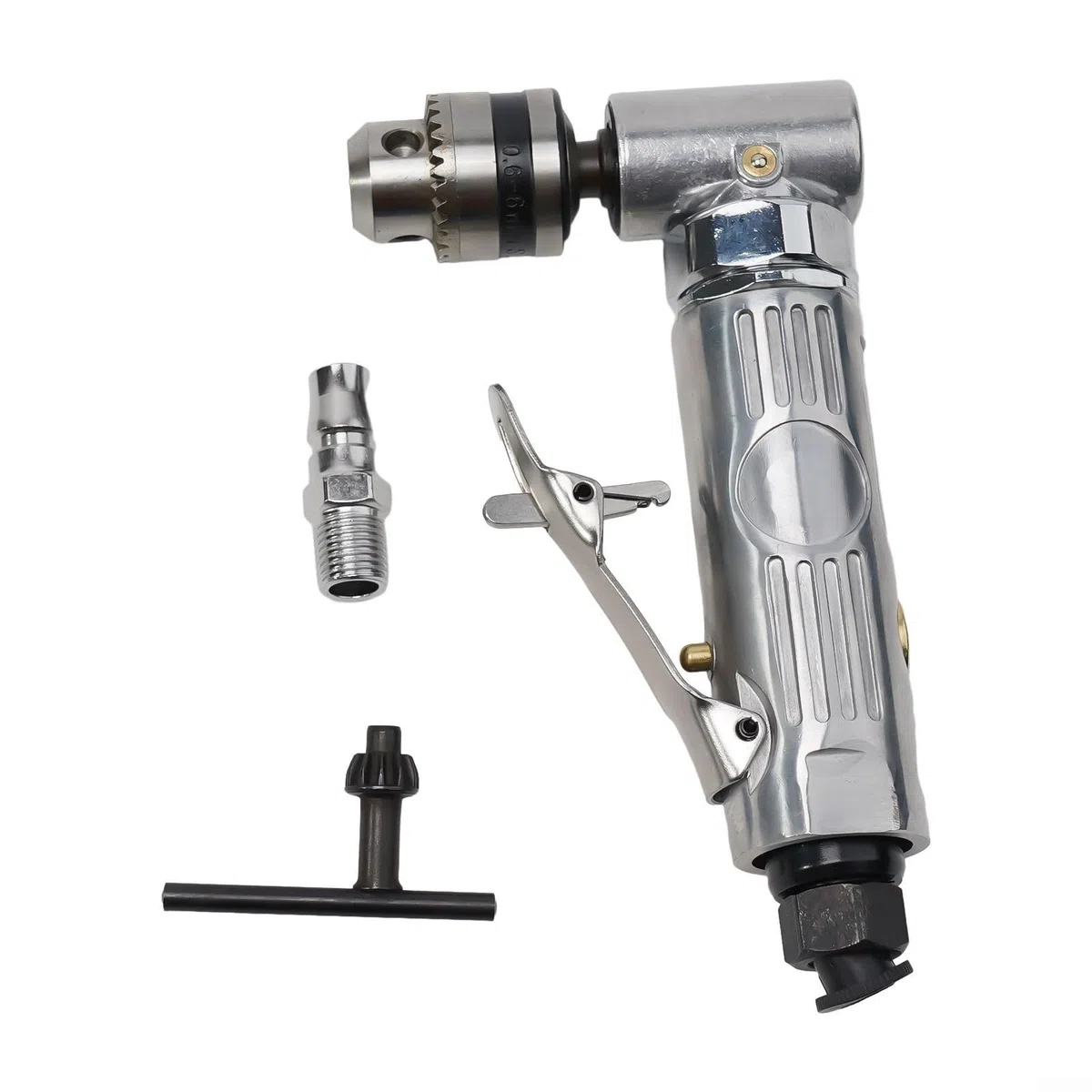 Eawfgtuw Perceuse pneumatique à angle droit coudé à 90 degrés mandrin 1/4 Outil pneumatique haute vitesse 15 000 tr/min pour atelier, applications à espace étroit, outil à air comprimé, équipement
