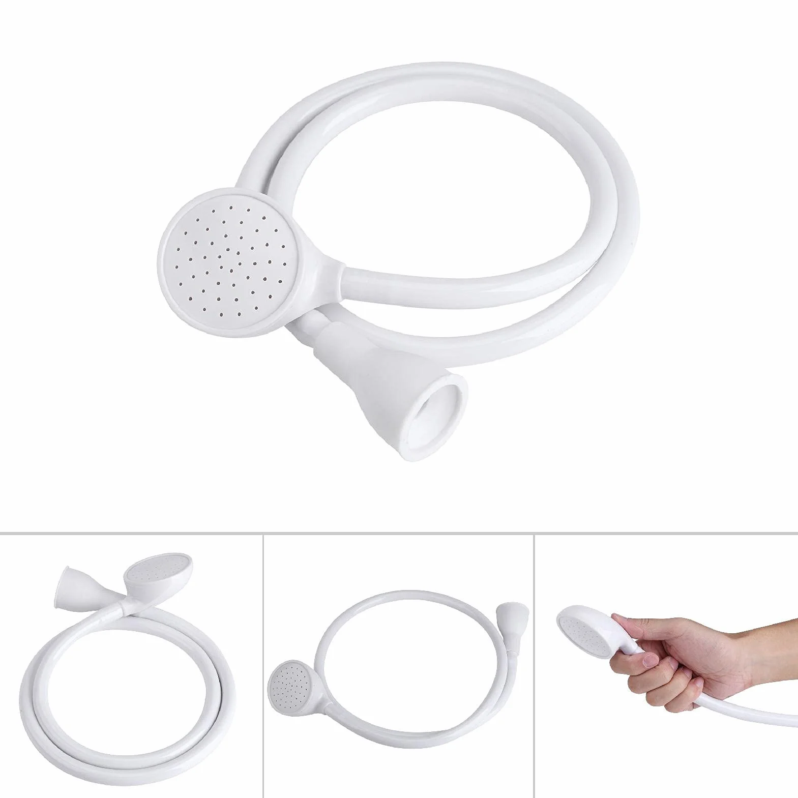 Tuyau de Pulvérisation d'évier, Tuyau d'évier en Caoutchouc Portable, Pulvérisateur de Robinet, Fixation de Tuyau d'évier, Accessoire de Douche pour Lavage de Chien, pour Le Bain(Tête Unique)