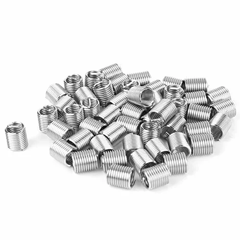 Kits Réparation de Filetage + 50pcs Filetage Hélicoïdal Enroulé d'Acier Inoxydable Filetage Insère Insertions M8 x 2D