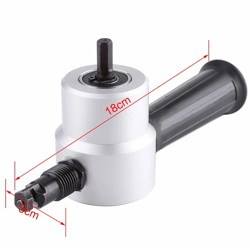 Coupeur de Tôle à Double Tête, Outil de Grignoteuse en Métal Blechknabber Accessoire de Perceuse électrique Kit D'outils de Coupe de Grignoteuse