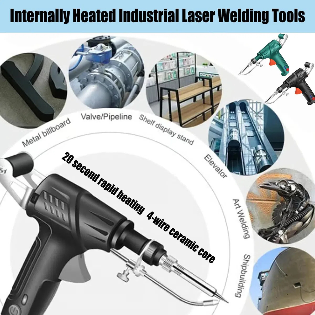Soudure Laser, Soudeur Laser, Soudure Laser Metal Portatif, Machine à Souder, fer à souder multifonction, Pour La Coupe/Le Retrait De La Rouille/Le Soudage (Vert)