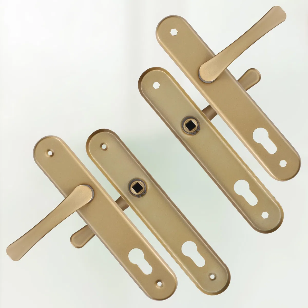 KOTARBAU poignée de Porte 90 mm Gauche Droite pour Cylindre profilé doré Ensemble de Porte ferrure de Porte poignée de Porte poignée de Porte Ensemble de poignées poignée de Porte en Aluminium