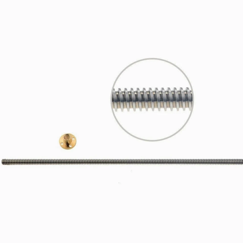 1 filetage de vis mère, T6, pas 6 mm, longueur, 100 à 650, avec écrou en laiton, tige trapézoïdale for imprimante 3D(200mm)