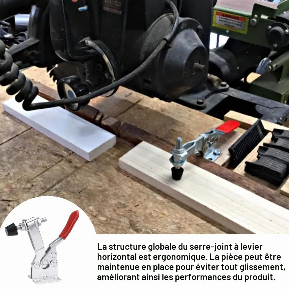 8 PCS Sauterelle en Fer 145mm 90 kg / 201 lbs Galvanisé Sauterelles de Menuisier Anticorrosion Pince à Genouillère Serrage Antirouille Amovible pour Fixation et Serrage Rapide Mécanique