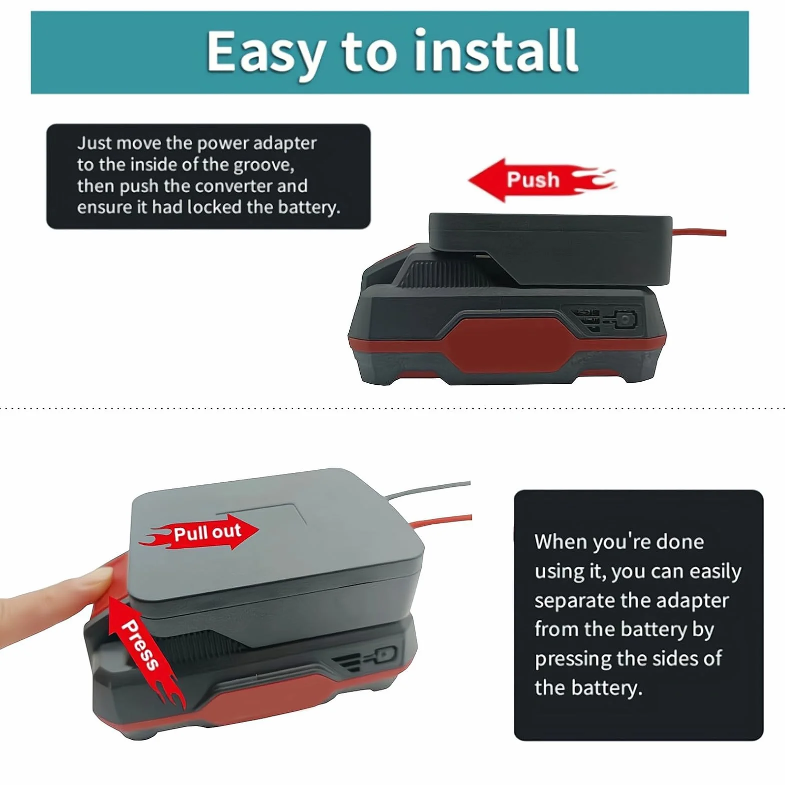 Adaptateur de Batterie D'outil électrique pour Batterie au Lithium Parkside X20V Team avec Une Large Application, Adaptateur Universel pour Batterie d'outils électriques