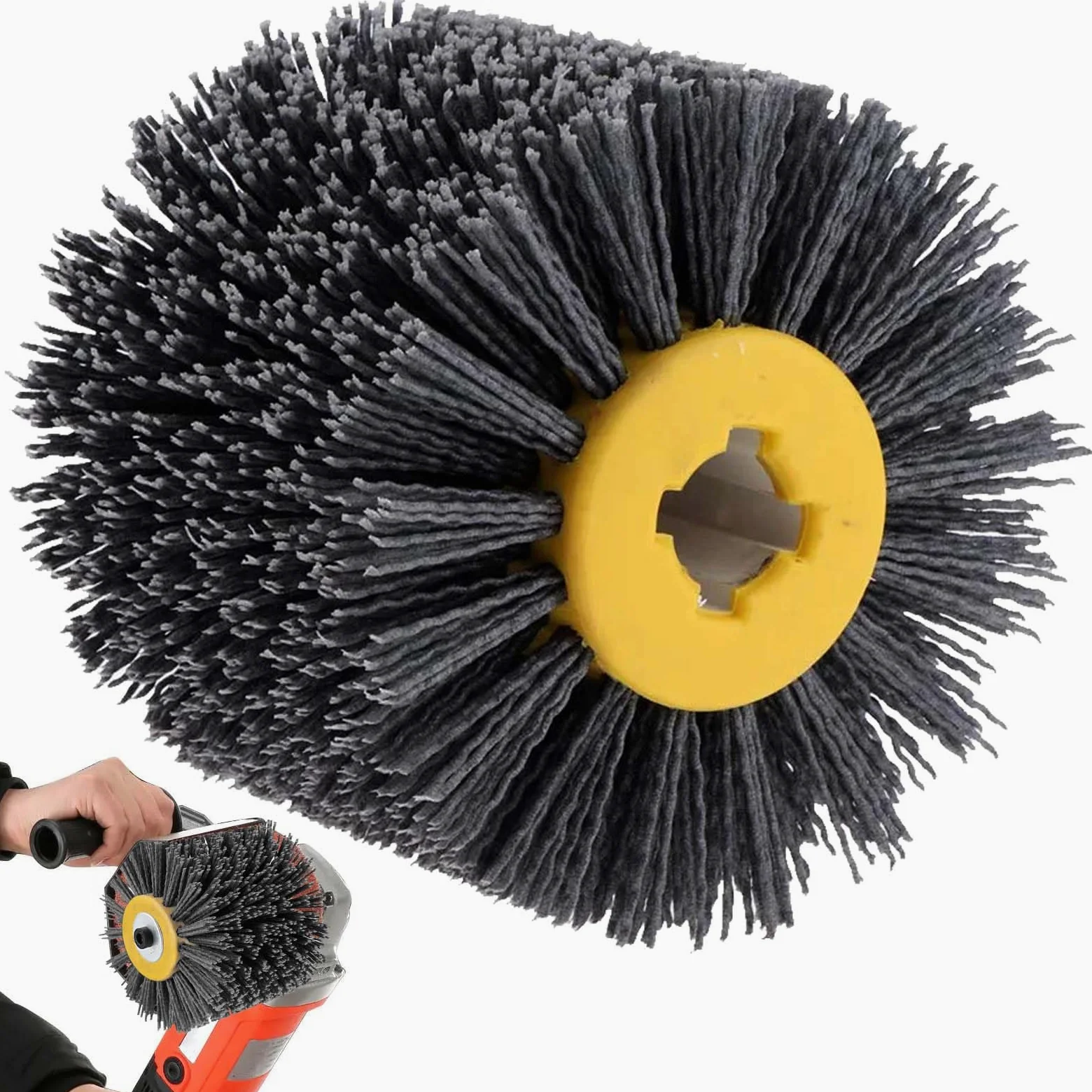 Brosse abrasives : grain 80, largeur 100-120 mm | convient pour rouleau abrasif, brosse en nylon pour machine à satin, noir, roue de tréfilage