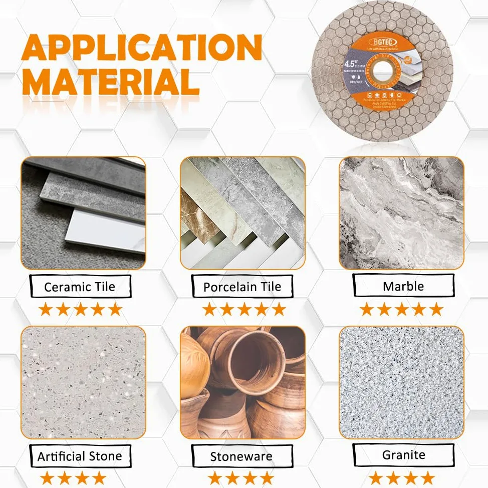 BGTEC Disque Diamant Carrelage 125mm avec Alésage 22,23mm | Double Face pour Carreaux de Céramique, Porcelaine, Marbre, Pierre Artificielle