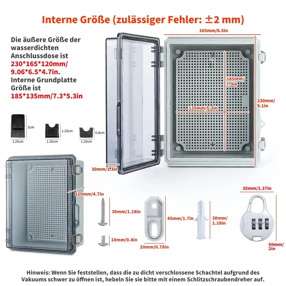 Boîte de jonction étanche IP65 | Coffret Electrique Etanche Exterieur | ABS transparente boîte de distribution saillie de câble pour protéger la multiprise