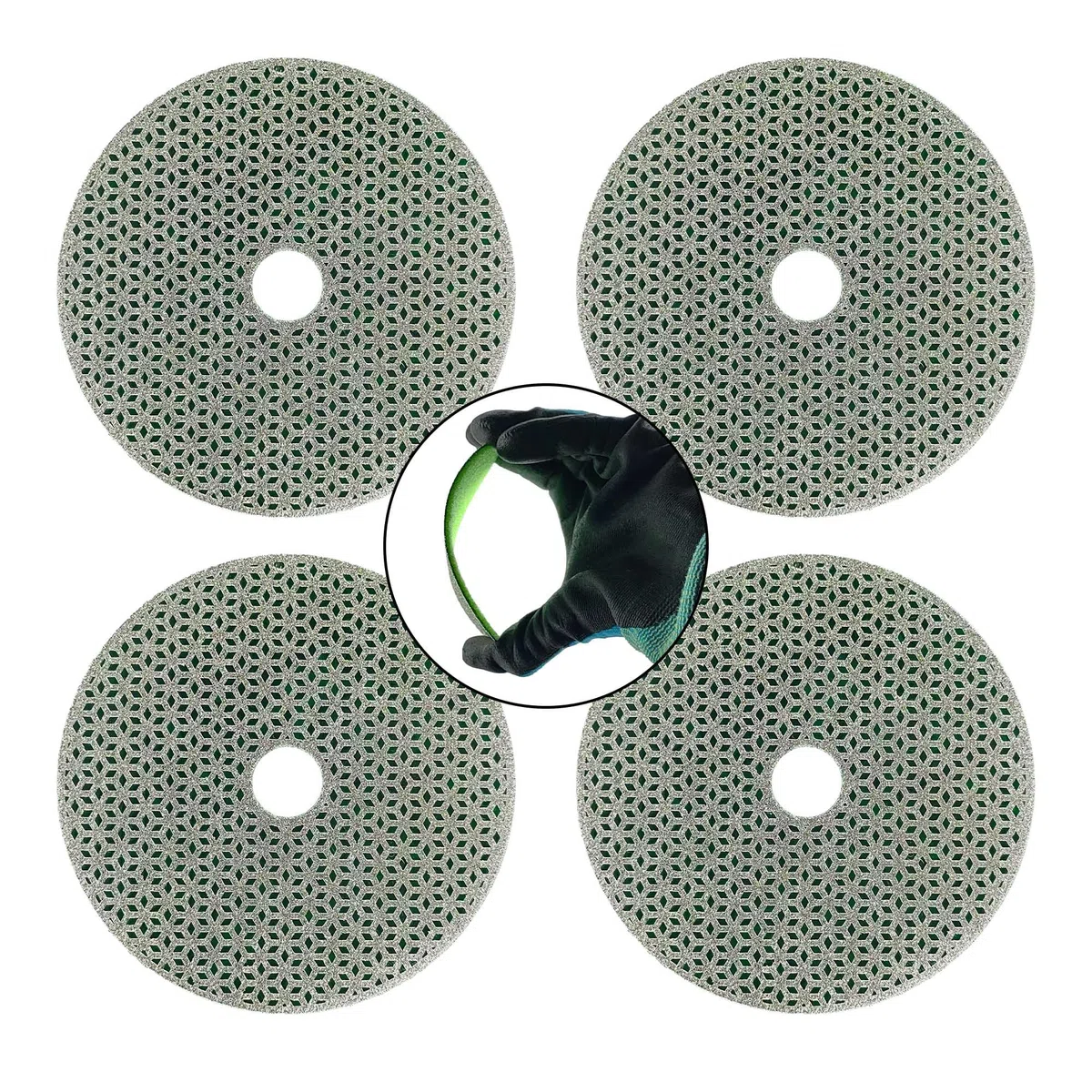 NBB Tampon de polissage diamant électroplaqué pour polissage à sec sur marbre granit pierre naturelle céramique bois verre métal diamètre 100 mm 4" avec support en nylon (60#, 4)