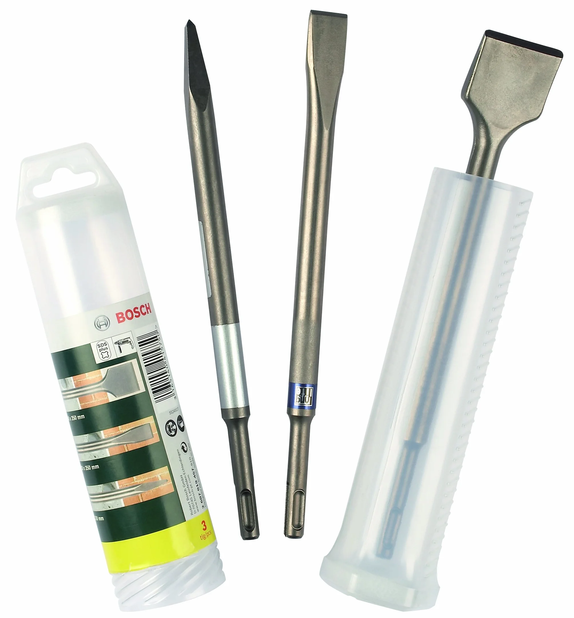 Bosch Accessories 3 pièces it de burins SDS plus (pour le béton et la maçonnerie, accessoires pour marteau burineur) 2607019457 Argent