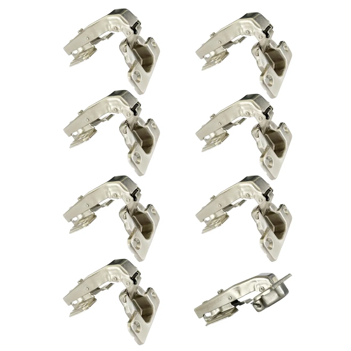 LIKERAINY 95 Degré Crampons Charnière avec Amortisseur pour Porte Charnières à Fermeture Douce pour Portes Placard Meuble Cuisine Lot de 8