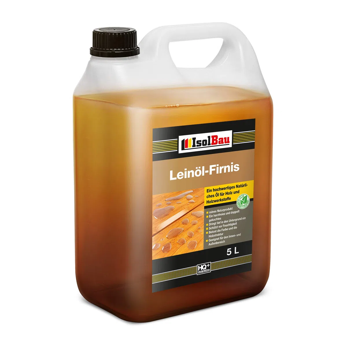Huile de lin doublement bouillie - 5 l de vernis protecteur pour le bois - Naturelle