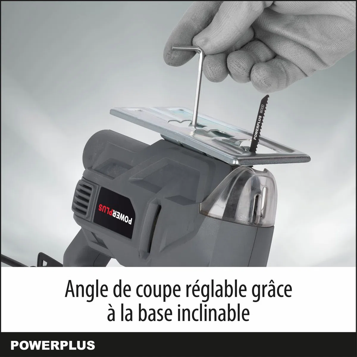 Powerplus Scie Sauteuse Électrique de 450 W POWE30010 - Scie Sauteuse Filaire à Patin Réglable 3000 min-1 - avec 1 Accessoire