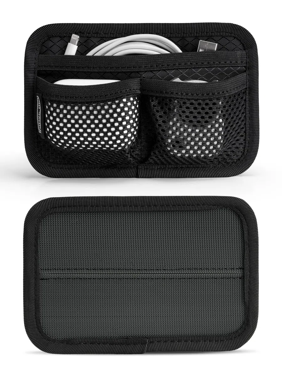TACTICAL GEEK TCM3 Mini Tableau Organisateur EDC, Accessoires De Sac À Dos avec Poche Ouverte & Poche en Maille, Panneau D'insertion avec Crochet Et Boucle Modulaires pour Transport Quotidien, Noir
