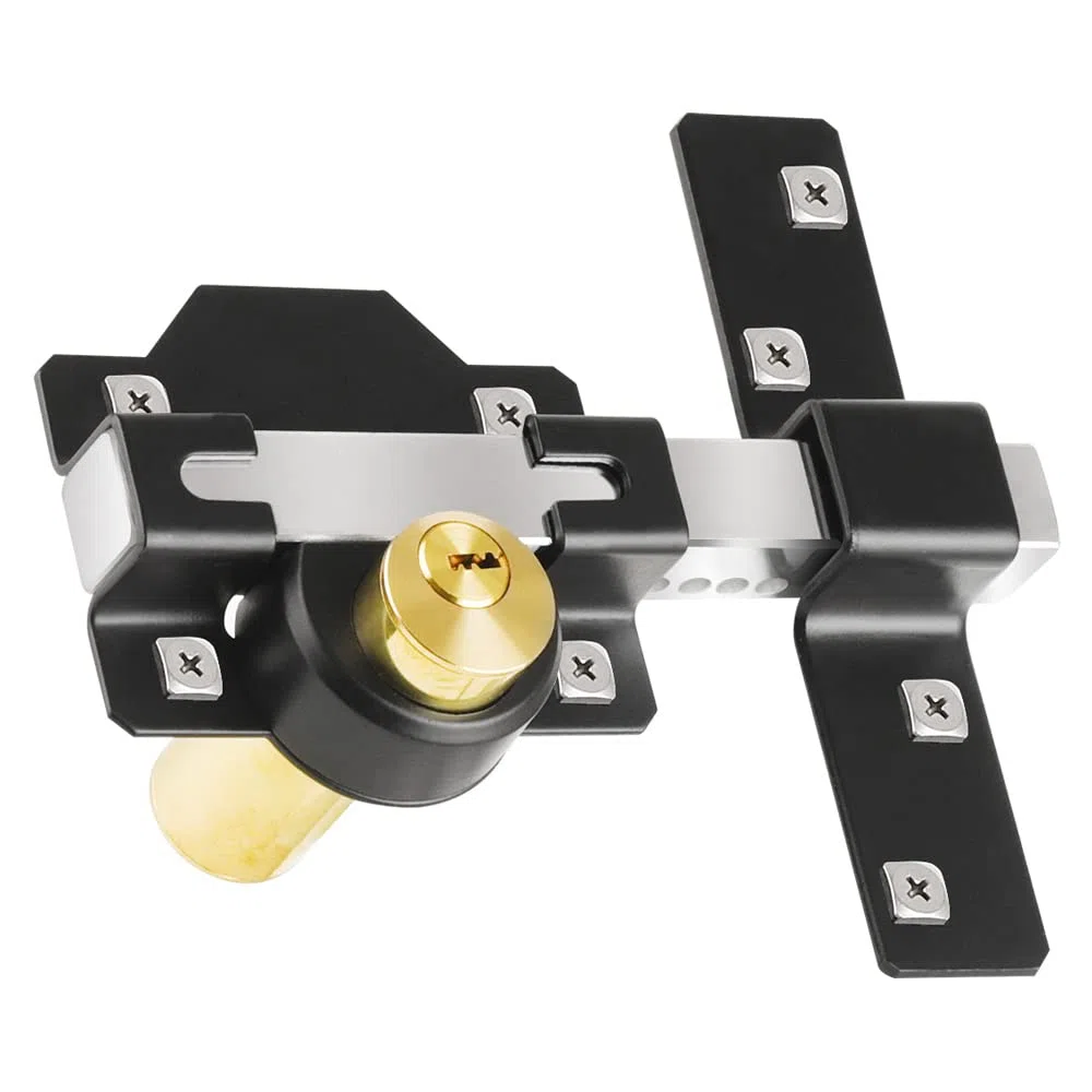 Serrure Mortrise, serrure à longue portée pour portail en bois, double verrouillage, 5 clés (50mm)