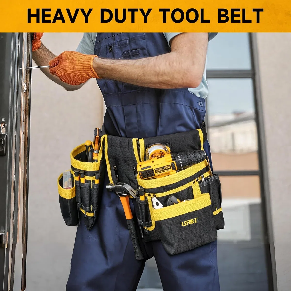 Ceinture Outils,Ceinture porte Outil mit 27 poches,Amovible et Réglable Sac à Outils Magnétique,Ceinture à Outils Rembourrée Robuste pour Hommes,pour électriciens,Charpentiers,Ouvriers du bâtiment