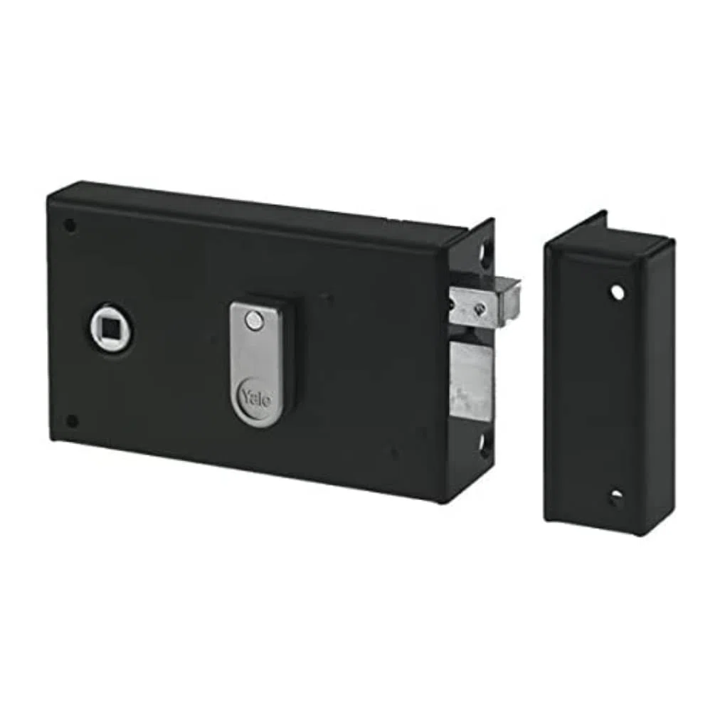 Yale Serrure en applique horizontale à fouillot Droite - YAH36D - Kaki, 2 Clés fournies, Axe à 55 mm, Carré de 6 mm, Version Droite - pour Porte intérieure de communication