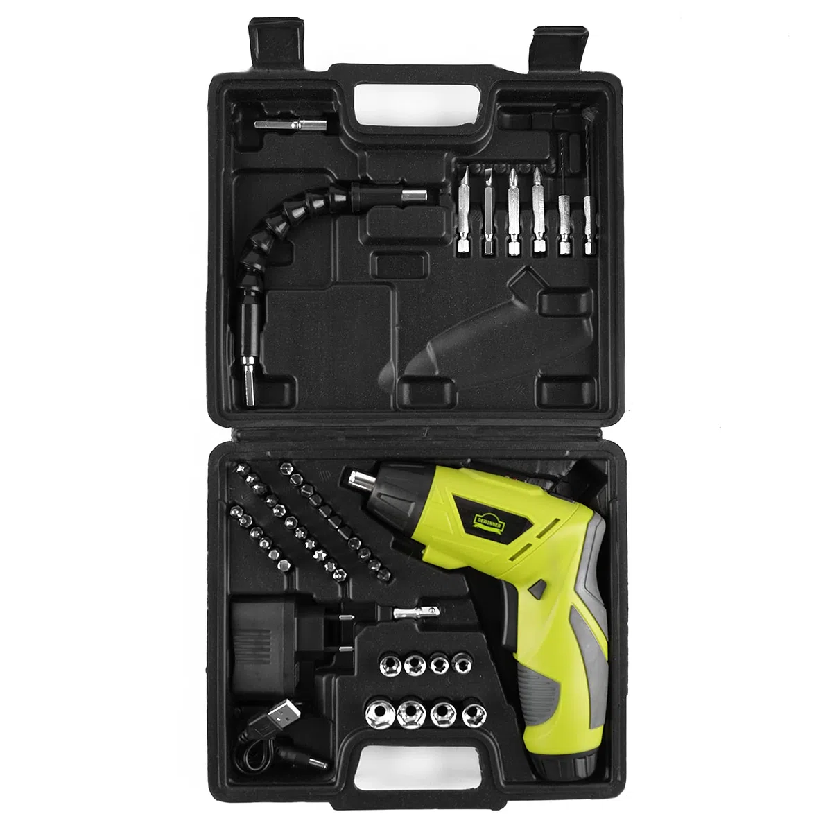 Visseuse Sans Fil,DEWINNER Visseuse Devisseuse sans Fil 1300mAh 3.6V avec 45 accessoires,Adaptateur de charge avec câble USB et boîte de rangement