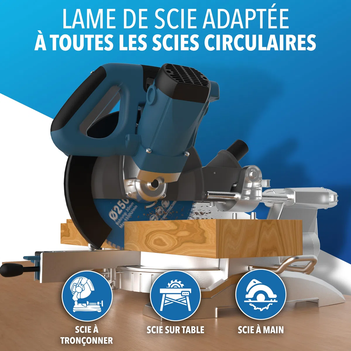 STONE REEF Lame de scie circulaire 254x30 mm avec adaptateur pour alésage de 20 mm, compatible avec scie plongeante et scie circulaire de Bosch, Makita, idéale pour le bois, le métal et l'aluminium