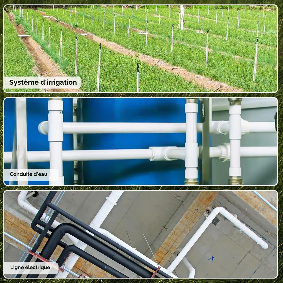 Tube d'installation M20 - Tube vide en PVC rigide de 24 m pour câble électrique - Difficilement inflammable - Avec 50 serre-câbles - Tube de 20 mm pour installation en saillie - Blanc