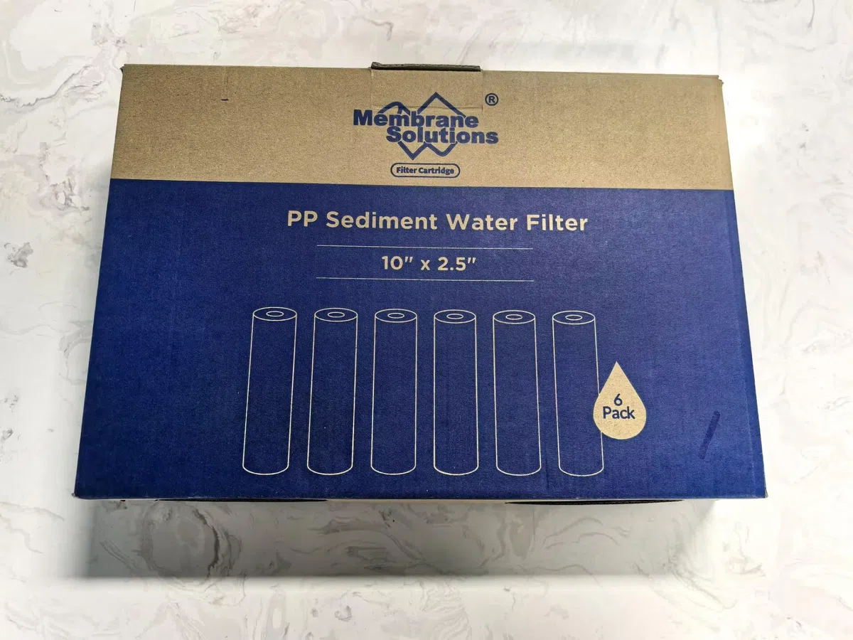 Membrane Solutions 10 x 2,5 pouces Remplacement de Filtres à Eau Sédiments en Polypropylène, Cartouche de Filtre, compatible avec Filtres Standards, Osmose Inverse - 20 Micron, 6 Pack