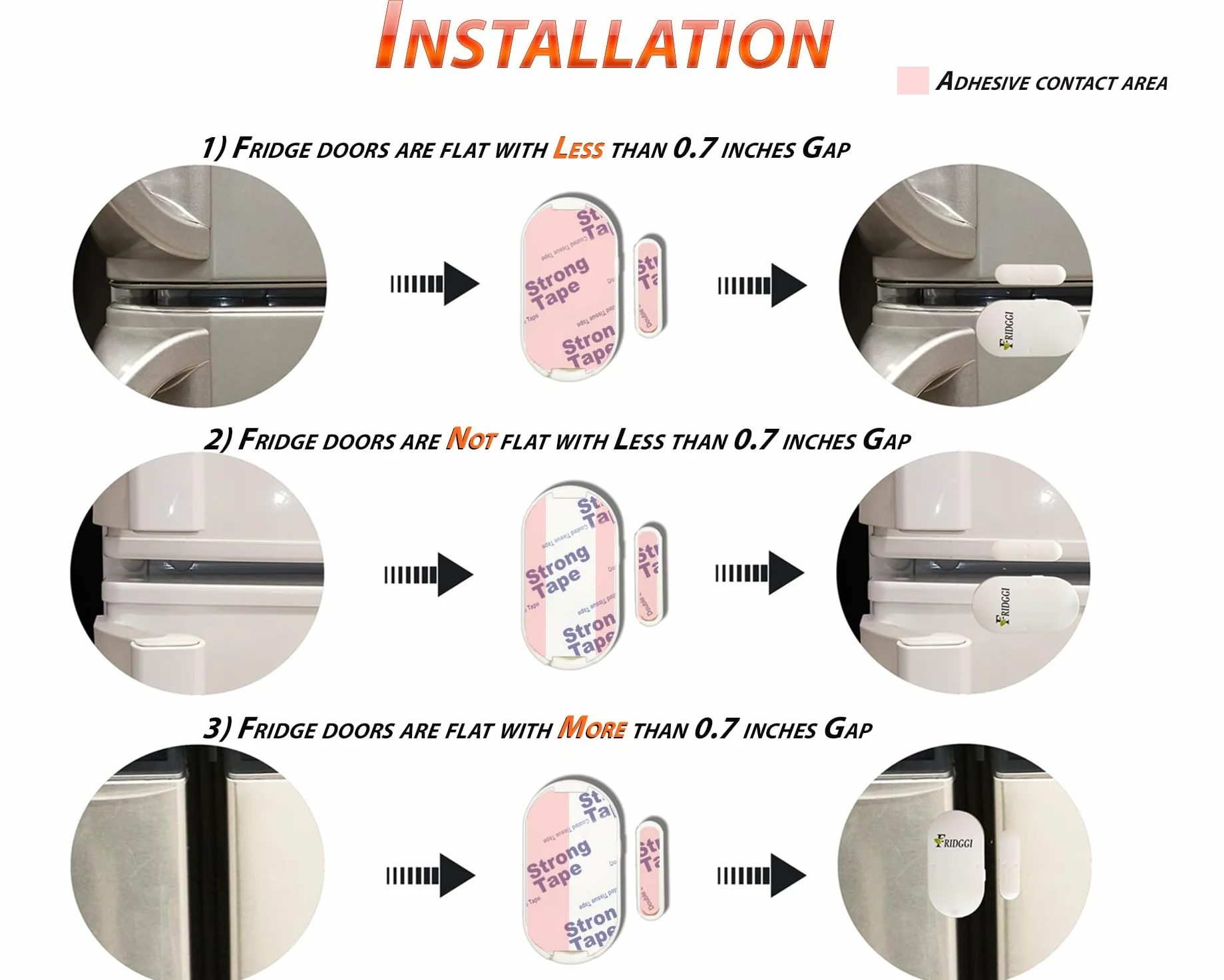 Mini Alarme de Porte congélateur et réfrigérateur, Alertes avec délai incrémental à 60, 120 et 180 Secondes, Carillon ou Sirène 80 à 110 DB, Alarme de Porte Ouverte. (Gris)
