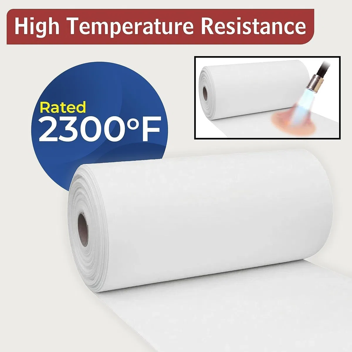 Papier Fibre Céramique - Papier Joint Haute Température 2300F Classé pour Poêles, Fours, Fusibles De Verre,Thickness: 2mm
