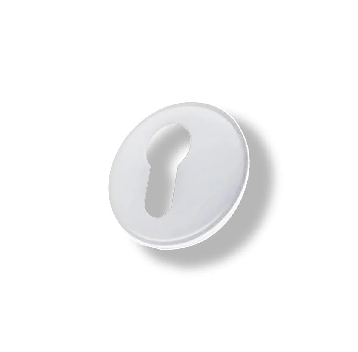 Paire de rosettes avec trou cylindrique compatible avec trou Yale, douilles de serrure de porte - rosettes vendues par paire (ronde, blanche)