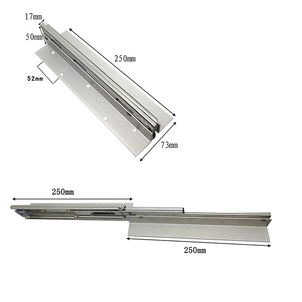 (1 glissière 2 charnières/quincaillerie de glissière de table extensible rallonge de table pliante, 1 glissière