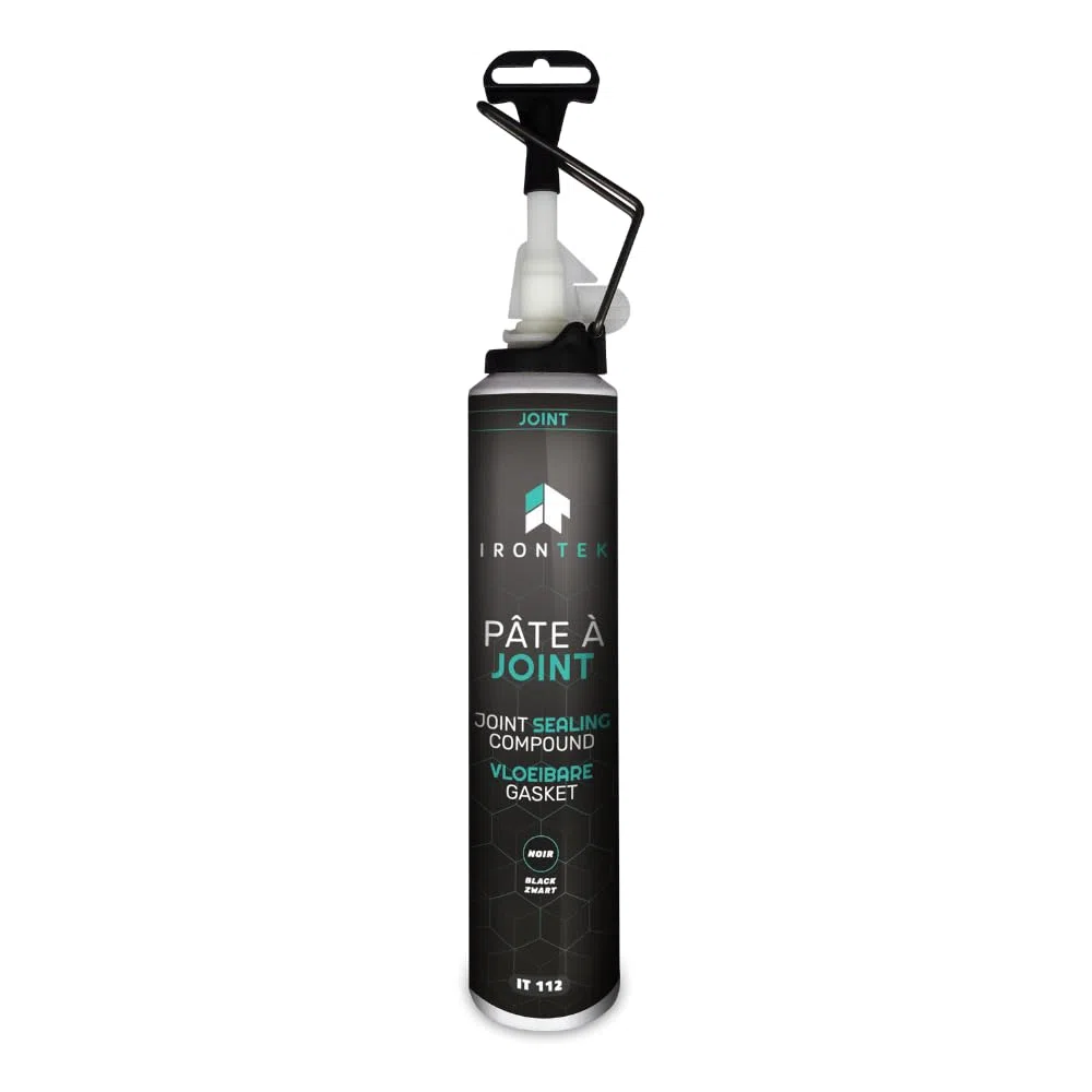 Pâte à Joint Moteur Élastomère Noir 200ml - IRONTEK | IT112 | -40°C +250°C | Carter Pompe Culasse | Résiste Huiles Hydrocarbures