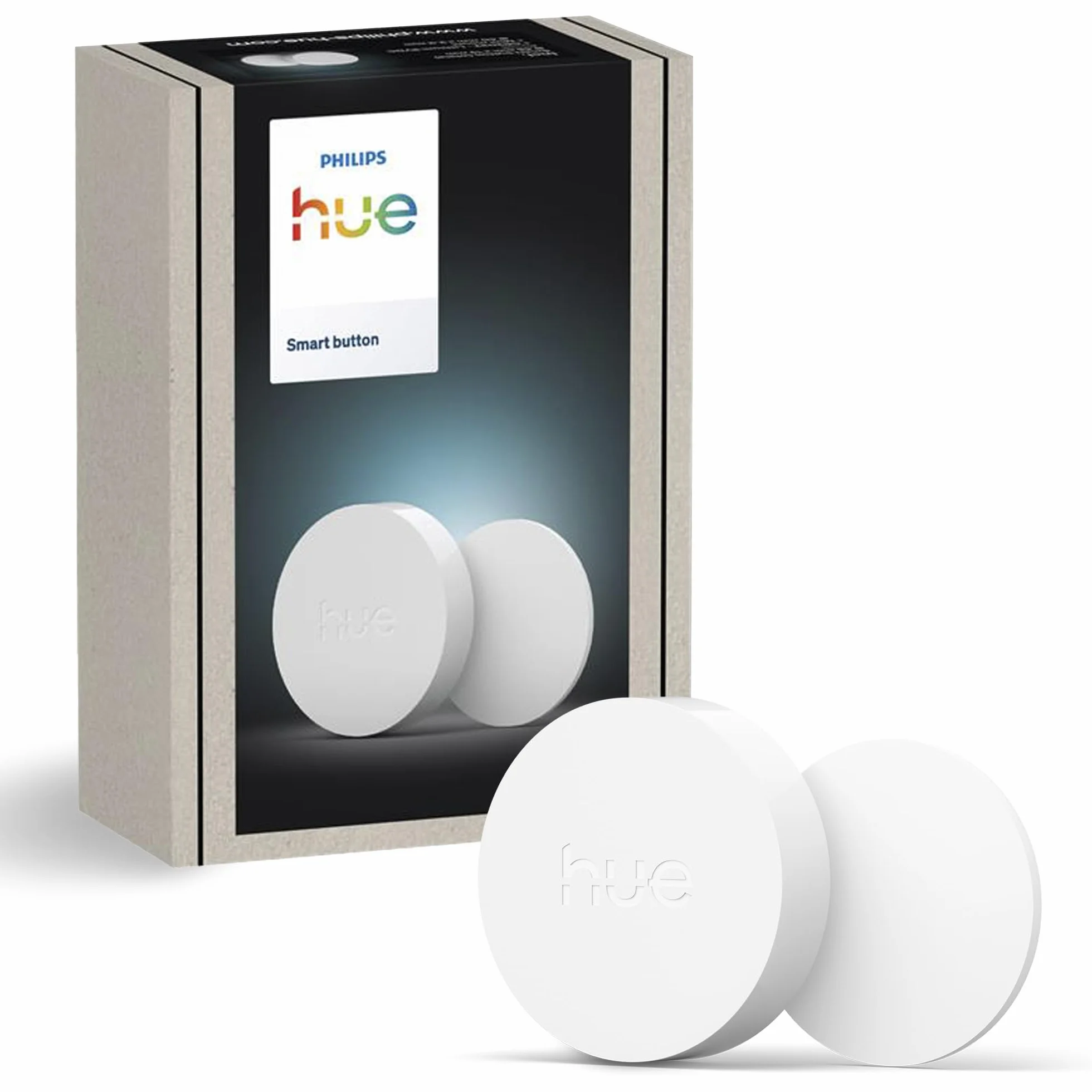Philips Hue Smart Button, Accessoire de contrôle intelligent des lumières sans fil, pour les pièces à vivre, chambres, nouvelle génération