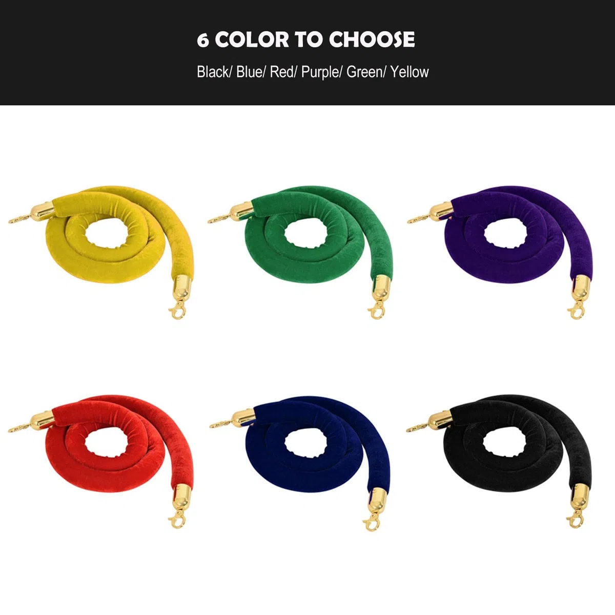 MERIGLARE Corde de Poteau élégante En Velours avec Crochets Polis - Corde de Queue de Qualité Supérieure (1 Pièce, Crochets Argentés), Vert, 59,0 pouces