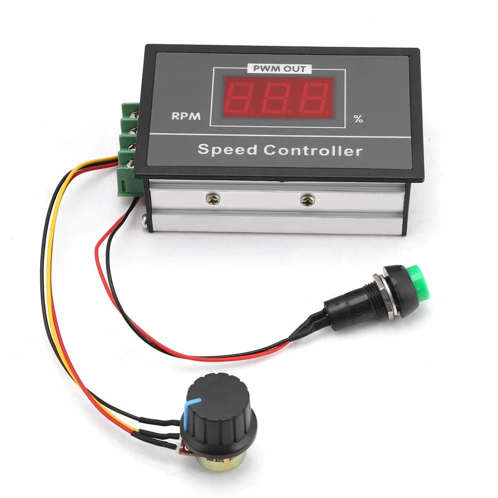 Convertisseur de fréquence Variateur Contrôleur, DC 6-60V 12V 24V 36V 48V 30A Convertisseur de Moteur à Courant continu réglable Inverseur pour Vitesse du Moteur de Broche