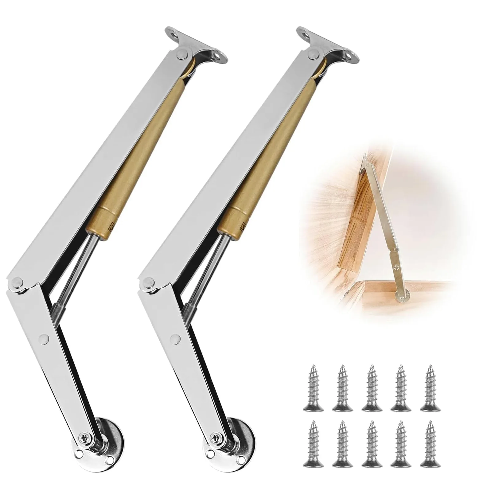 2 Pièces Support de Tatami Charnière, Tatami Vérins à Gaz, Vérins Charnières de Support, Une Forte Résistance, pour Rabats, Tatami, Armoire, Coffre à Jouets, 200 n, Tendre sur environ 30 cm