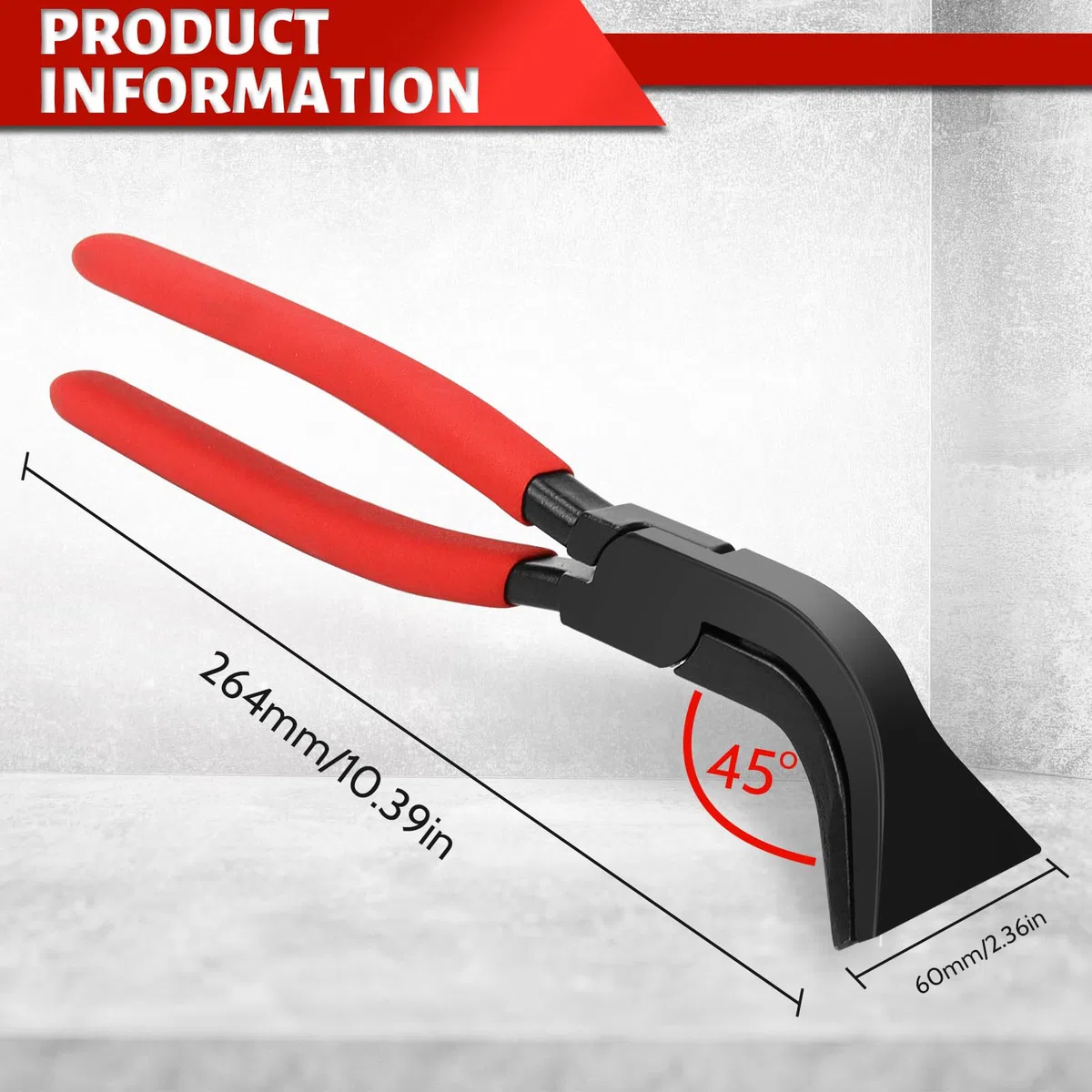 LPZMPZ Pince Pliante à 45 Degrés, Pince à Plier la Tôle Mâchoire Largeur 60mm, Outil de Pliage avec Poignée Antidérapante pour Plier et Lisser les Tôles, Pinces à Border de Couvreur