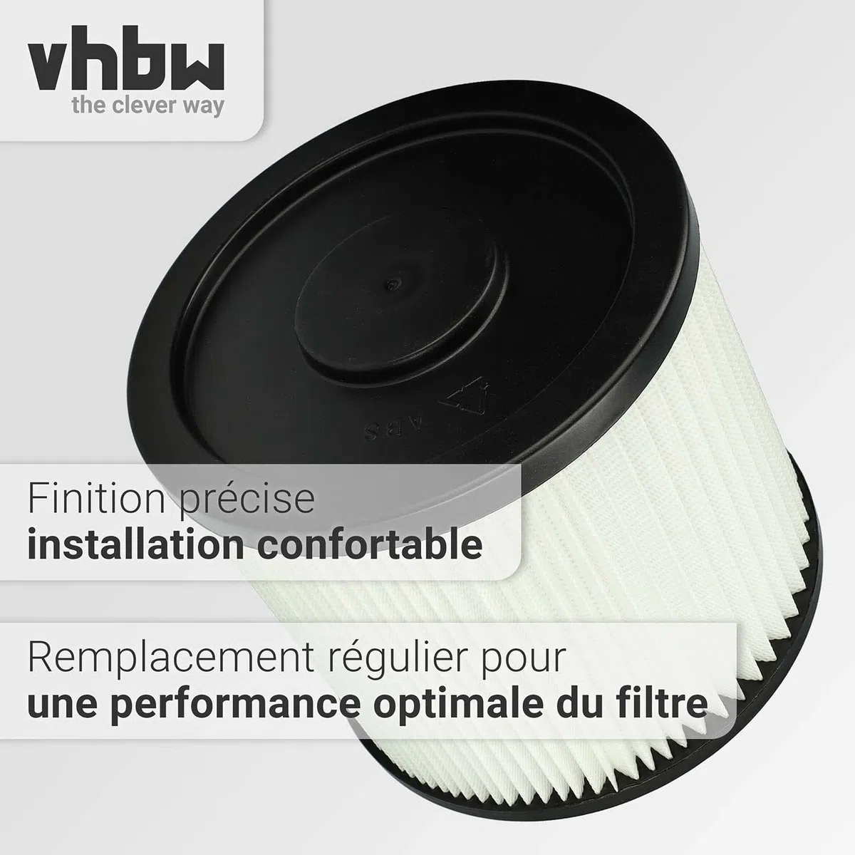 vhbw 2x filtre plissé compatible avec Parkside PNTS 30/7(E/S) | 30/8(E/S), 30/9(E/S), 35/5(E/S) aspirateur - blanc