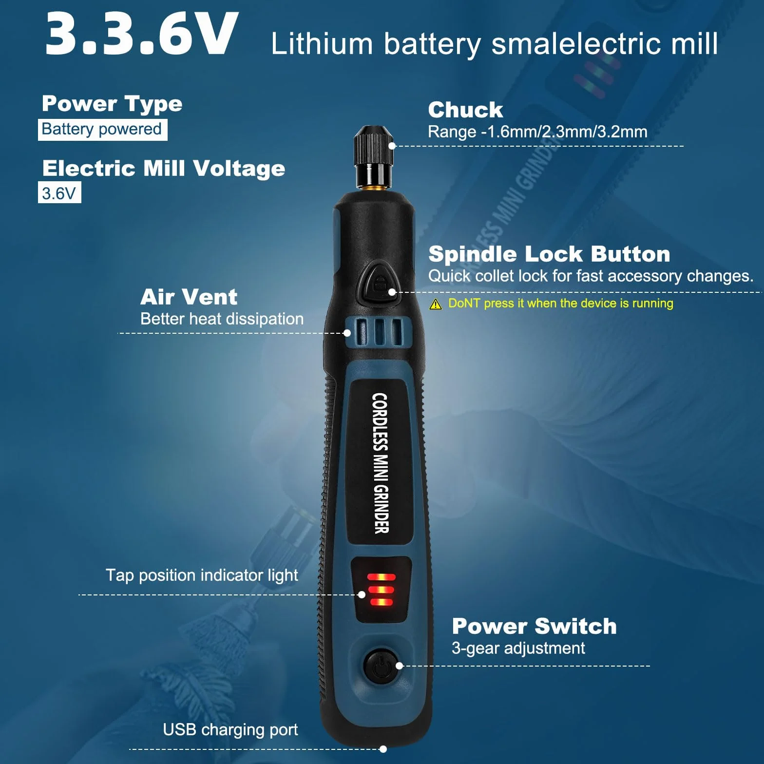 Kit d'Outil Rotatif Multifonction Sans Fil,Mini Stylo Graveur Rechargeable,Mini Meuleuse 3 Vitesses 5000-15000 tr/min avec 96 Accessoires pour Bois/Métal/Verre/Céramique/Bijoux