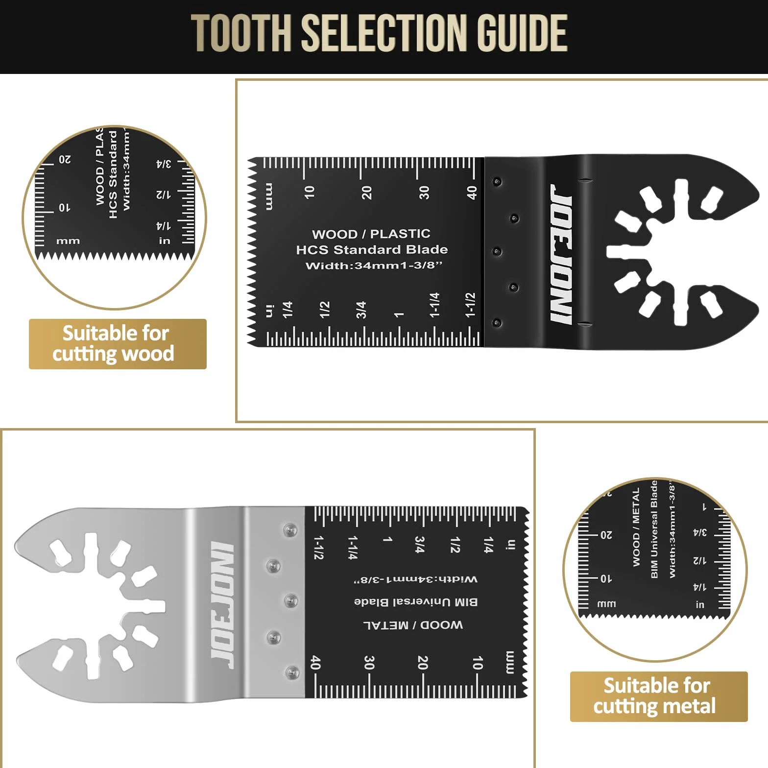27 Pcs Lame Scie Oscillante, Universelle Outil Multifonction Saw Blades Accessoires Kit, Lame Outil Multifonction, pour Fein Multimaster, Ryobi, Milwaukee, Bosch, Dremel, Dewalt, Rockwell, Makita