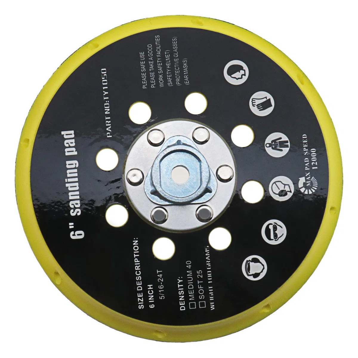 Create idea 6 Pouces Base de Ponceuse Support Polissage de Meulage 150mm 17 Trous Tampon de Remplacement Compatible pour RO1 ES150 ET2 BO6030 BO6040